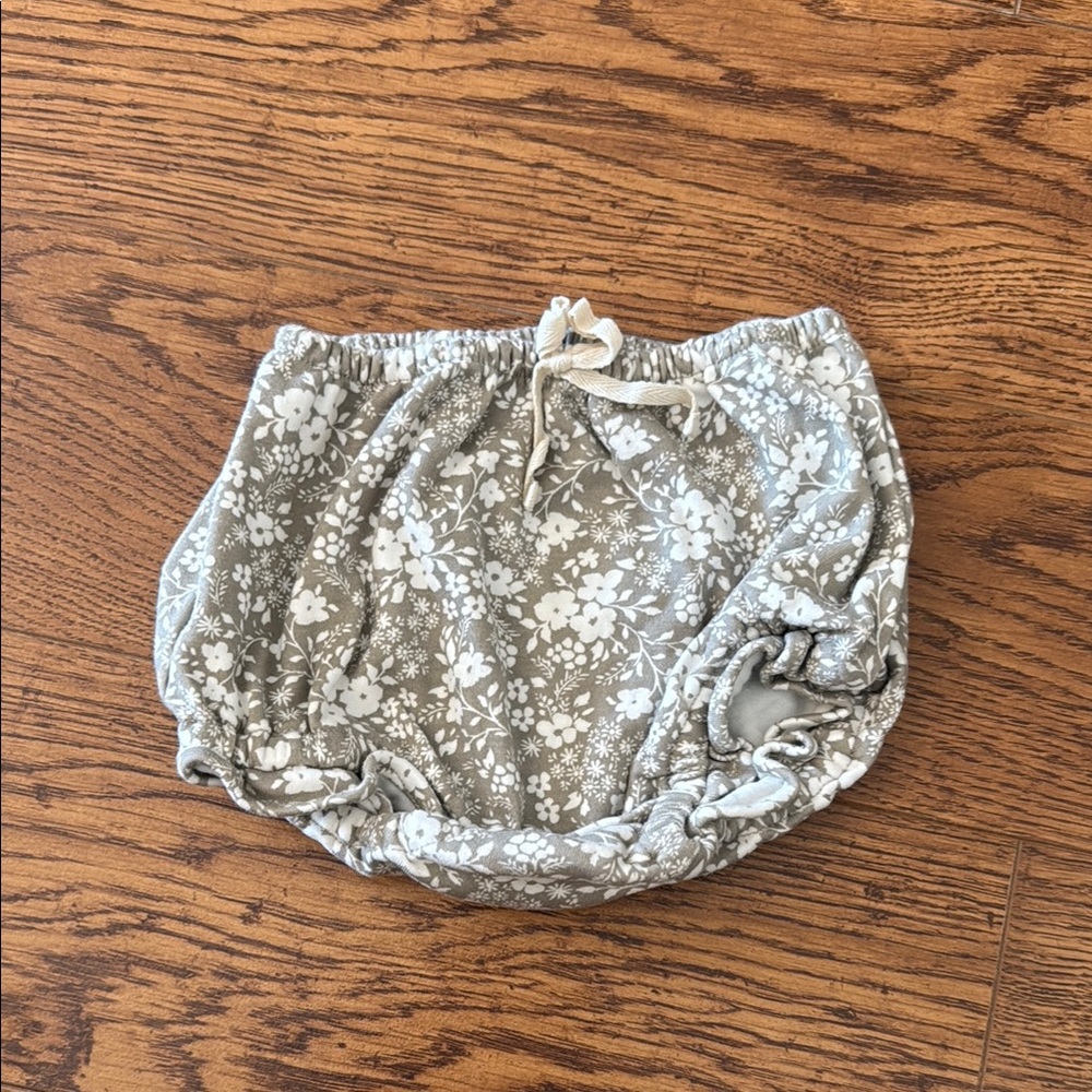 Floral Gray Baby Bloomers